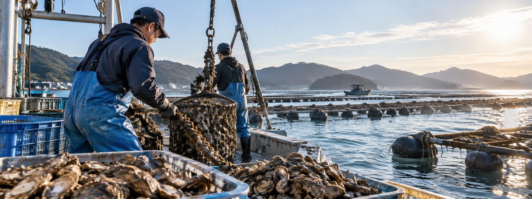 広島県｜特定技能・食品加工スタッフ募集｜牡蠣の収穫・加工