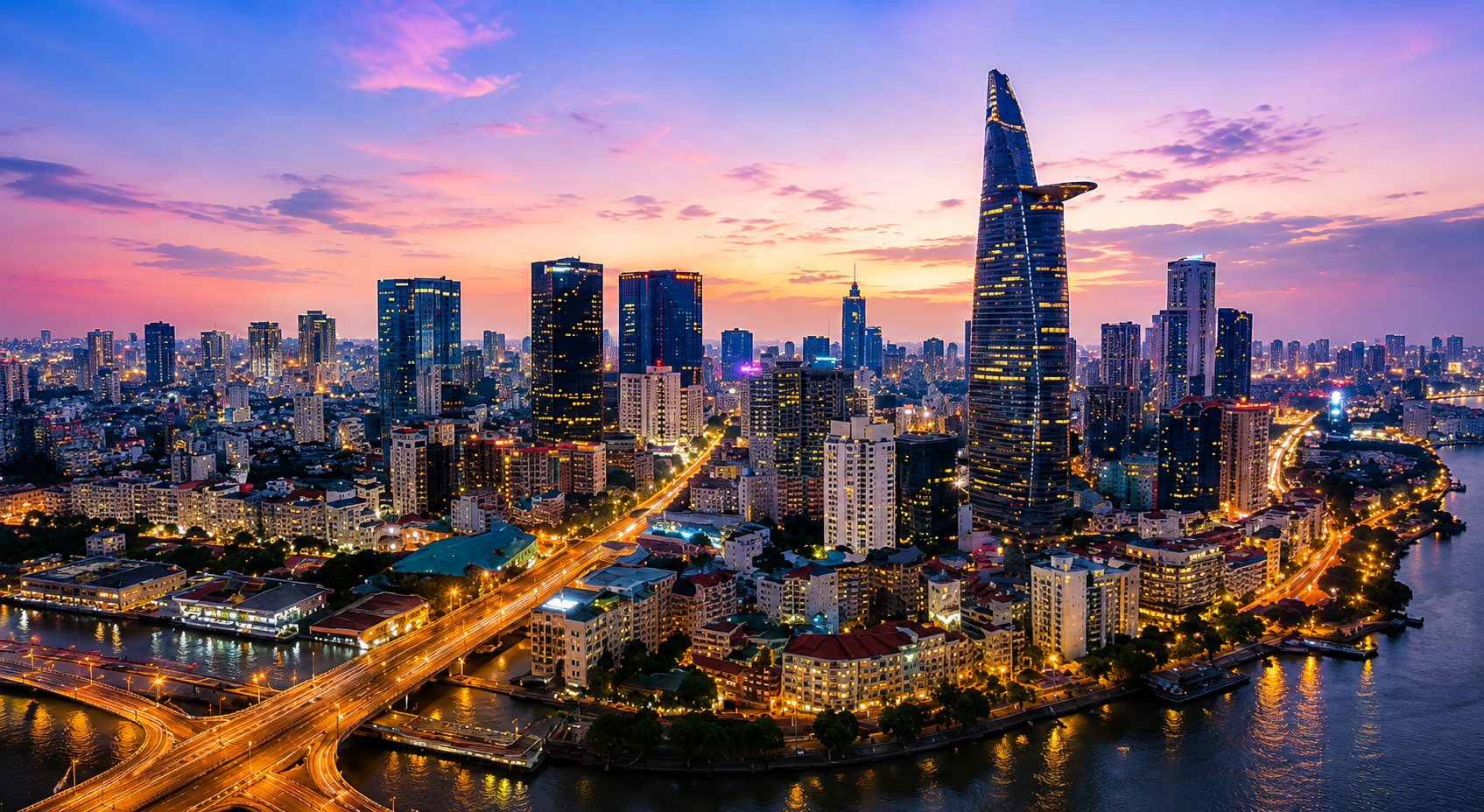 Toàn cảnh thành phố Hồ Chí Minh về đêm